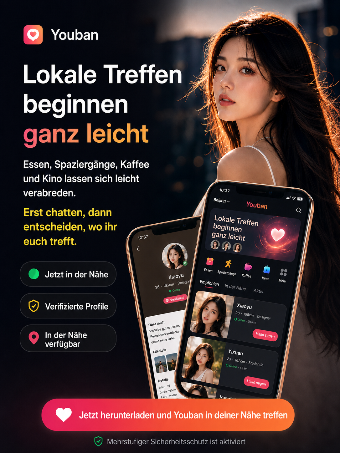 Youban App-Oberfläche