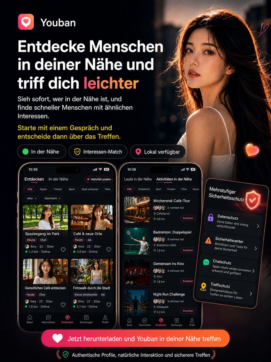 Entdecke Menschen in deiner Nähe und triff dich leichter