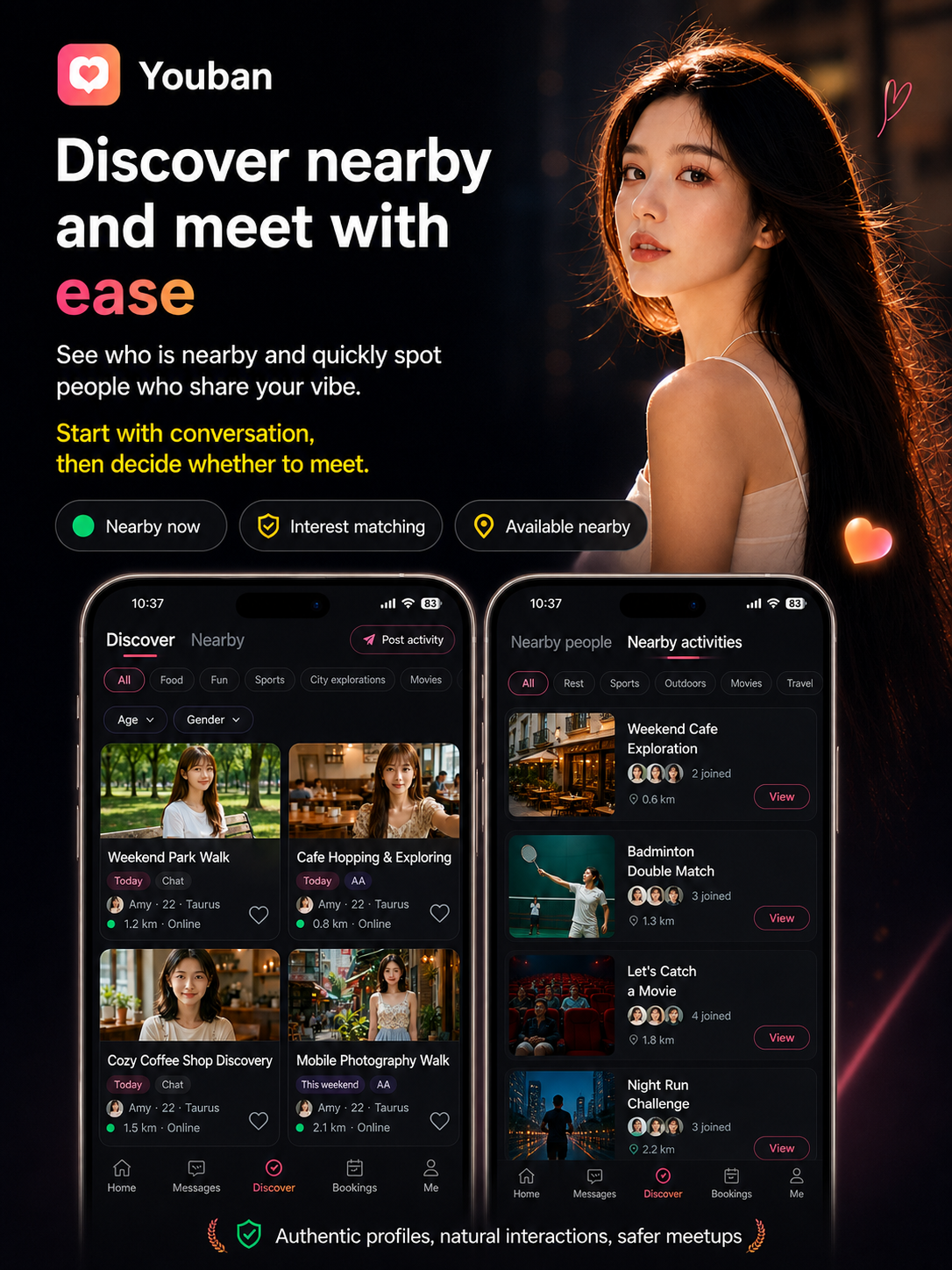 Discover nearby and meet with ease