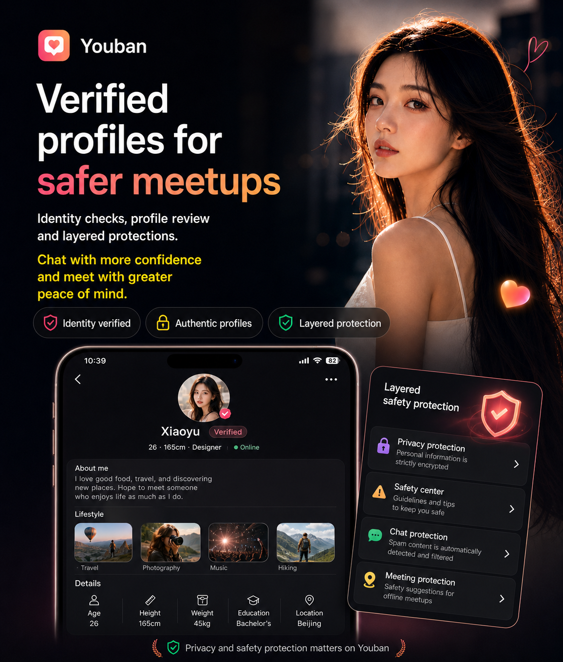 Verified profiles for safer meetups