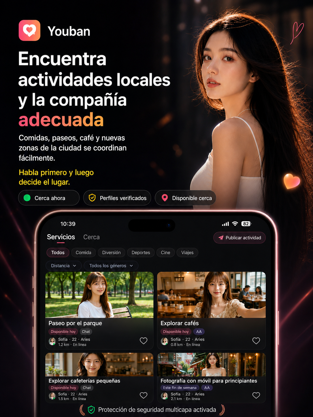 Encuentra actividades locales y la compañía adecuada