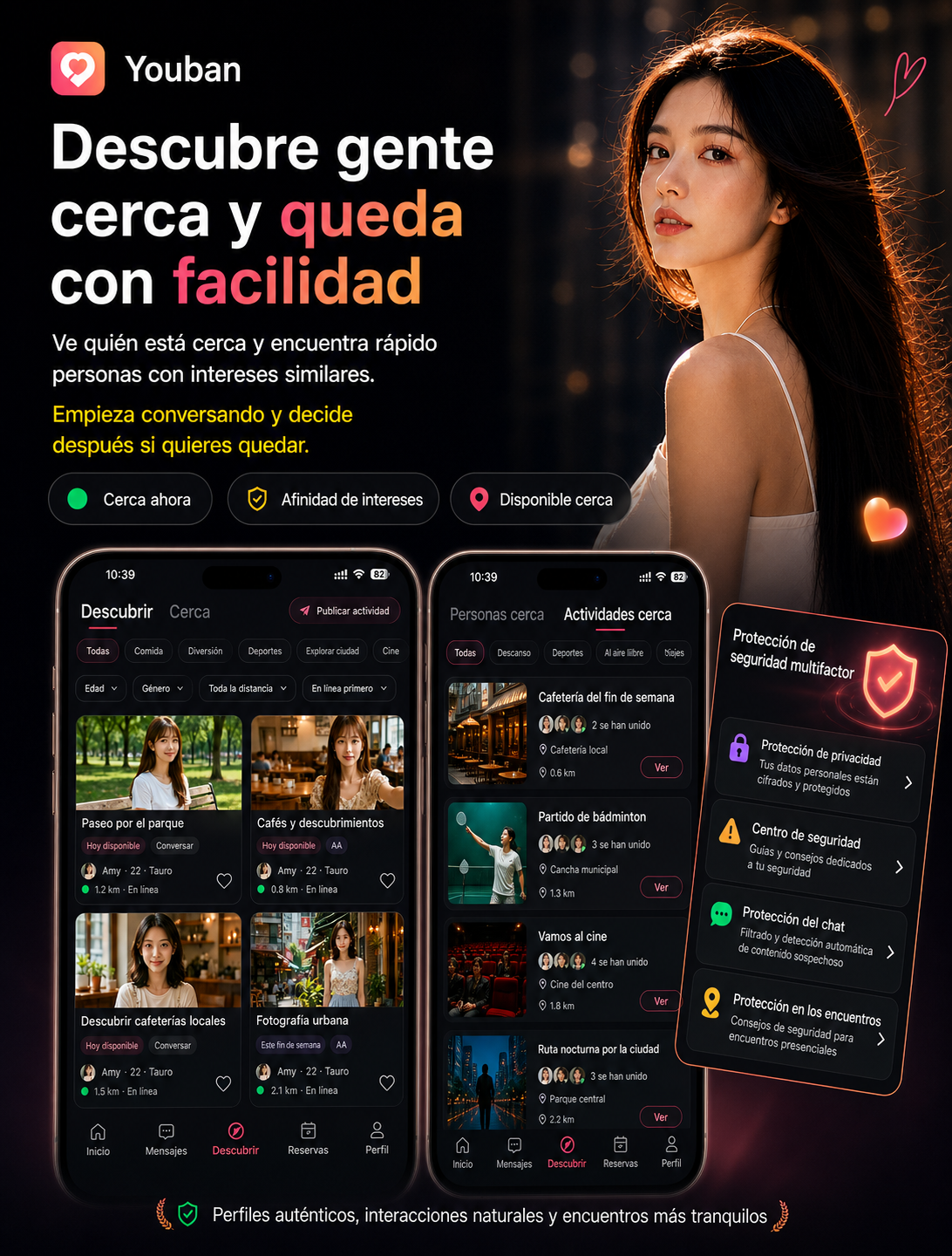 Descubre gente cerca y queda con facilidad