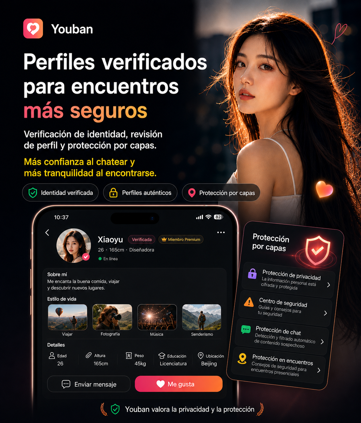Perfiles verificados para encuentros más seguros