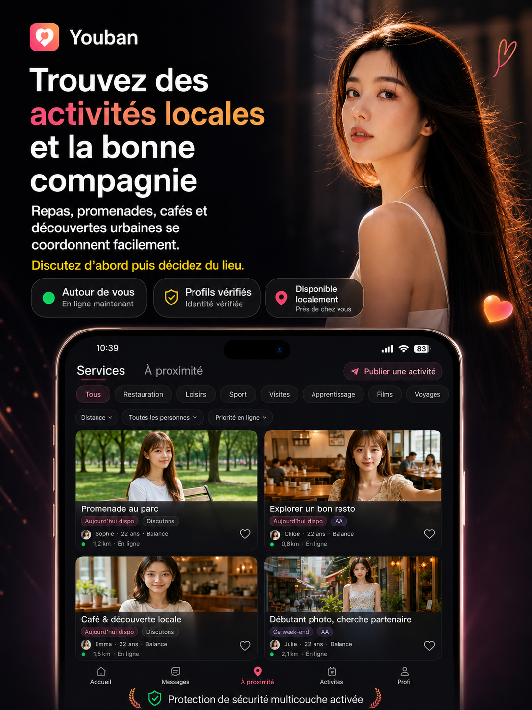 Trouvez des activités locales et la bonne compagnie