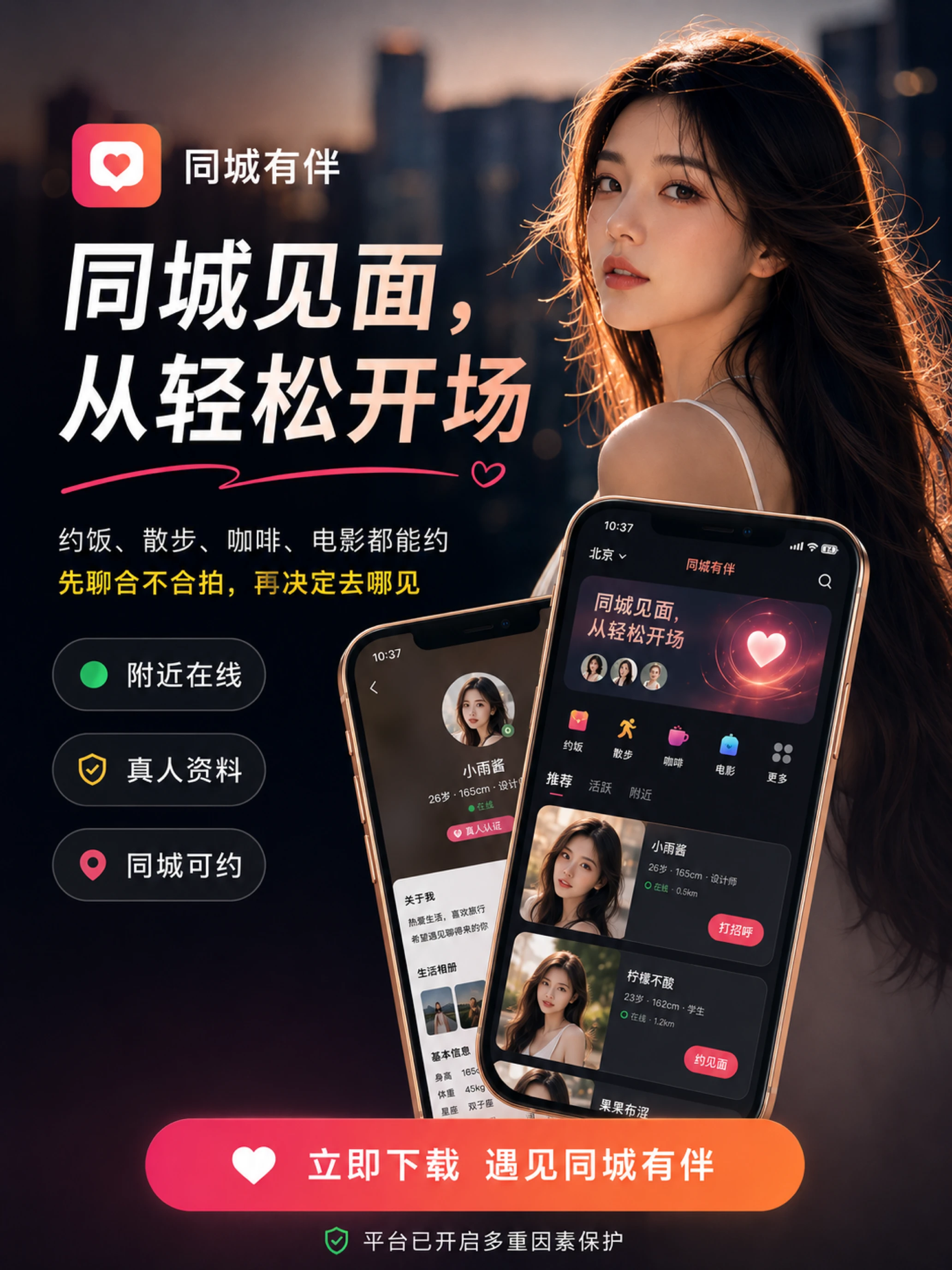 同城有伴 App 界面